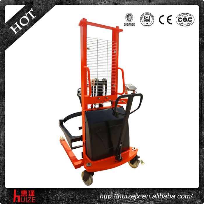 半電動稱重油桶車（夾鐵桶，手搖翻轉(zhuǎn)倒料）